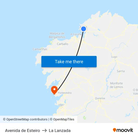 Avenida de Esteiro to La Lanzada map