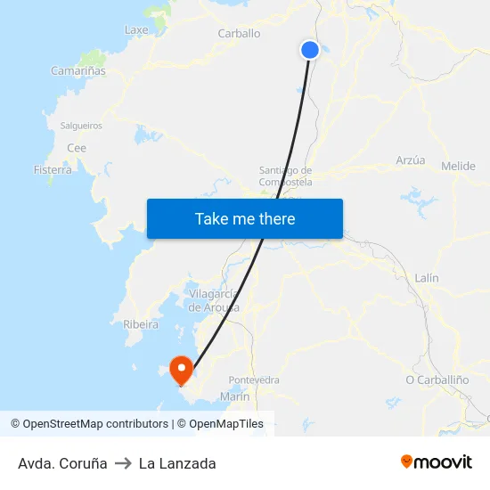 Avda. Coruña to La Lanzada map