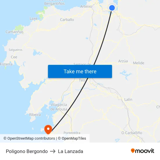 Poligono Bergondo to La Lanzada map