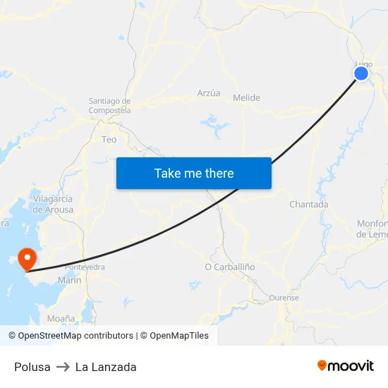 Polusa to La Lanzada map