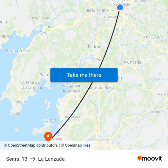 Senra, 13 to La Lanzada map