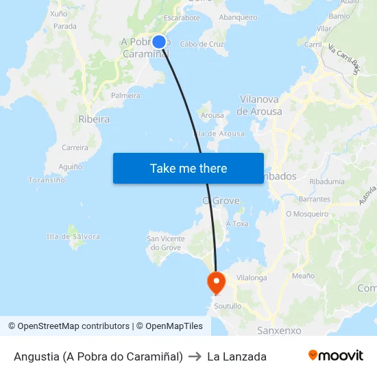 Angustia (A Pobra do Caramiñal) to La Lanzada map