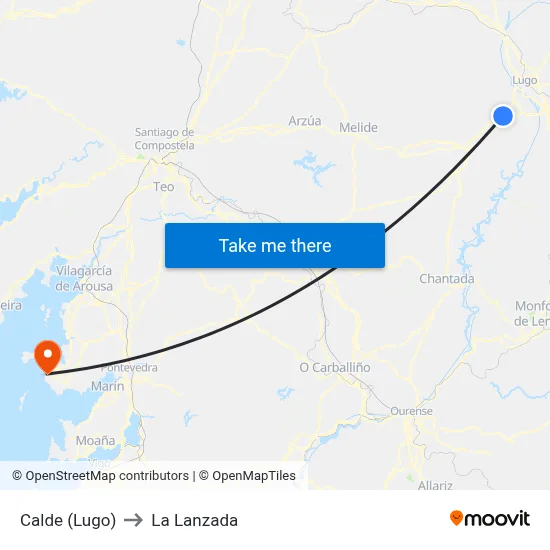 Calde (Lugo) to La Lanzada map