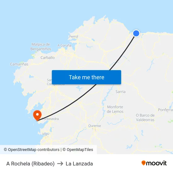 A Rochela (Ribadeo) to La Lanzada map