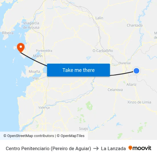Centro Penitenciario (Pereiro de Aguiar) to La Lanzada map