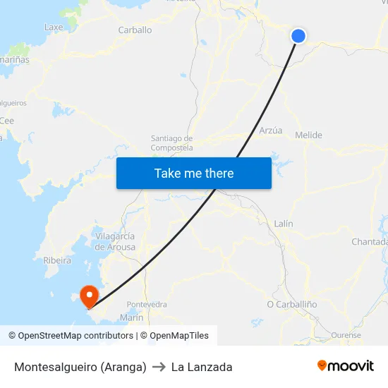 Montesalgueiro (Aranga) to La Lanzada map