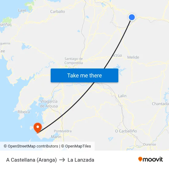 A Castellana (Aranga) to La Lanzada map