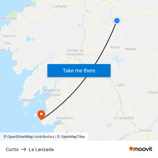 Curtis to La Lanzada map