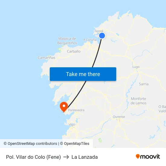 Pol. Vilar do Colo (Fene) to La Lanzada map