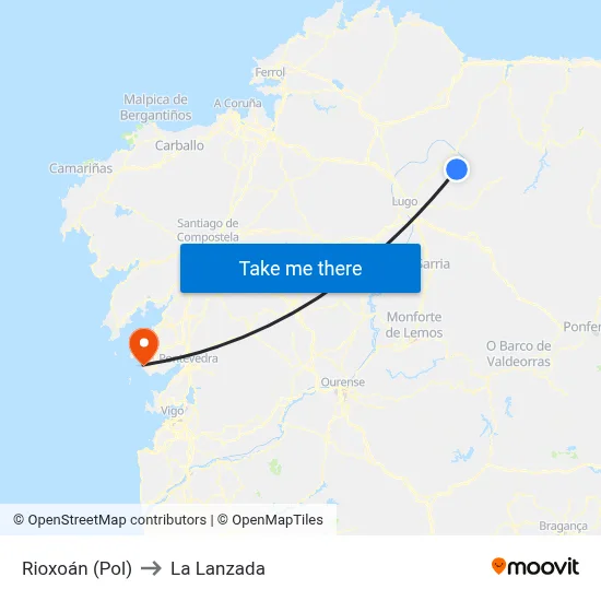 Rioxoán (Pol) to La Lanzada map