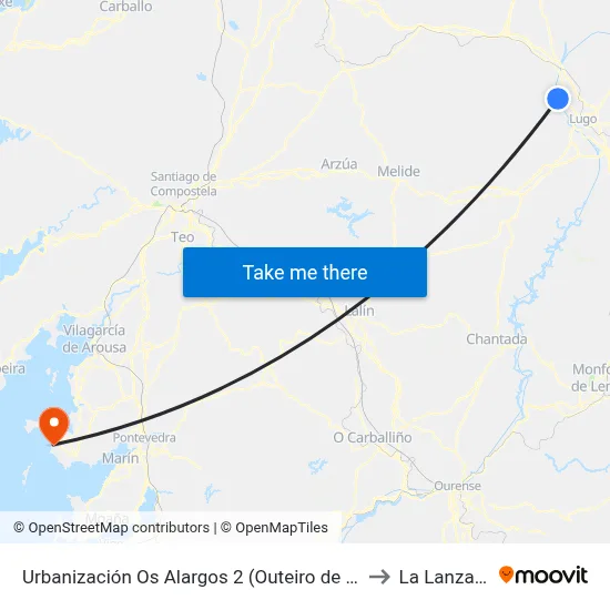 Urbanización Os Alargos 2 (Outeiro de Rei) to La Lanzada map