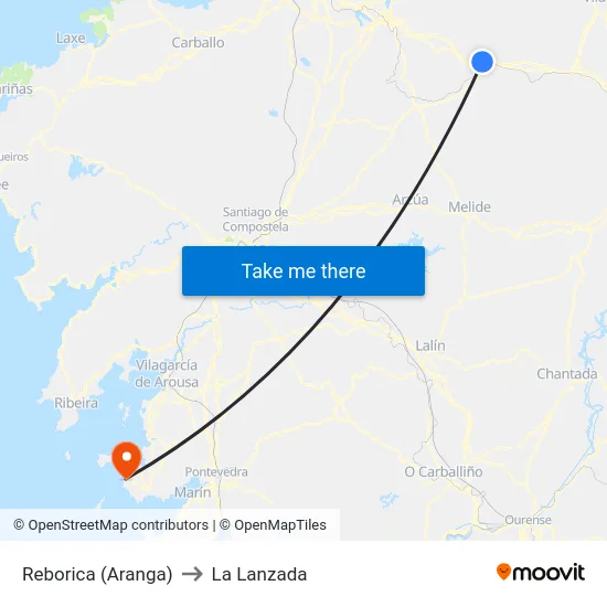 Reborica (Aranga) to La Lanzada map