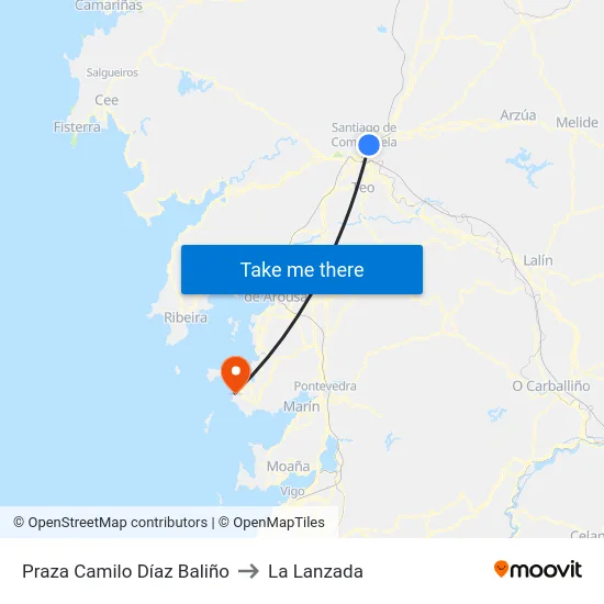 Praza Camilo Díaz Baliño to La Lanzada map