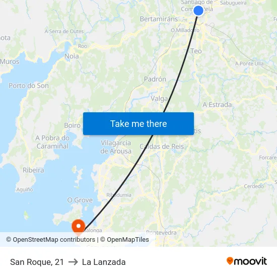 San Roque, 21 to La Lanzada map