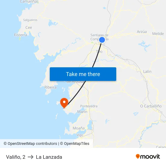 Valiño, 2 to La Lanzada map