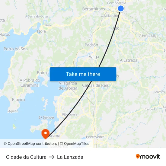 Cidade da Cultura to La Lanzada map