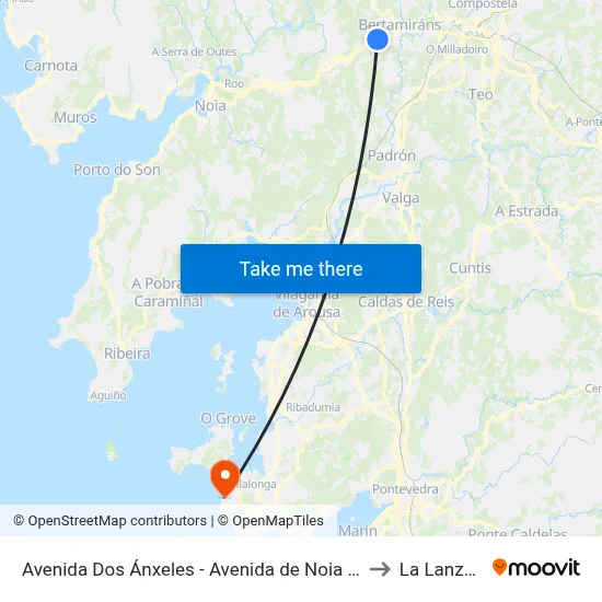 Avenida Dos Ánxeles - Avenida de Noia (Brión) to La Lanzada map