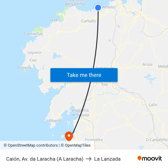 Caión, Av. da Laracha (A Laracha) to La Lanzada map