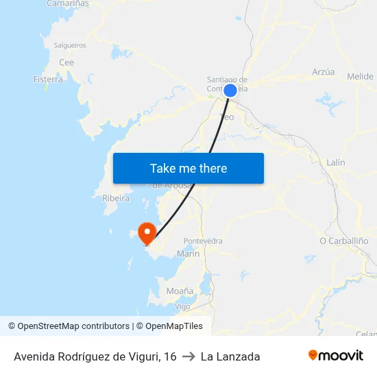 Avenida Rodríguez de Viguri, 16 to La Lanzada map