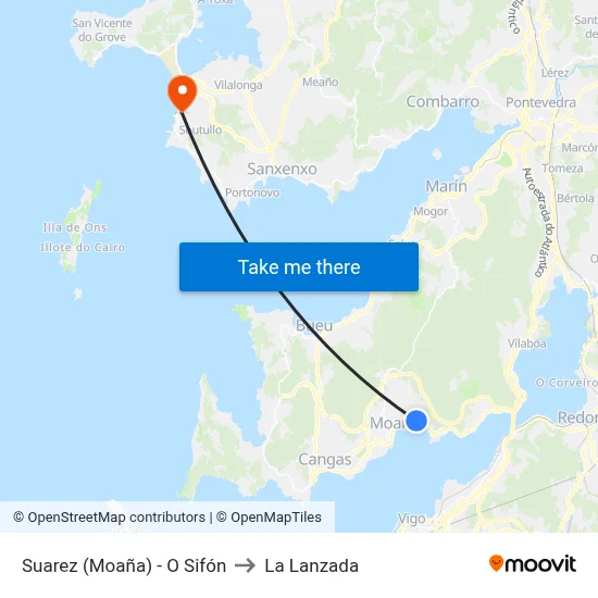 Suarez (Moaña) - O Sifón to La Lanzada map