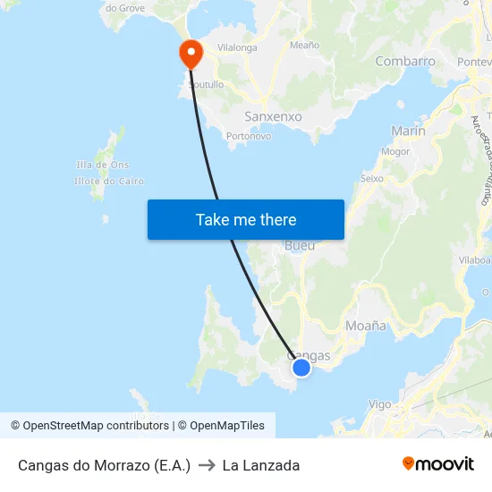 Cangas do Morrazo (E.A.) to La Lanzada map
