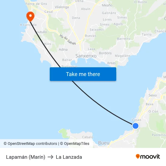 Lapamán (Marín) to La Lanzada map