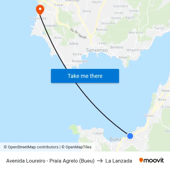 Avenida Loureiro - Praia Agrelo (Bueu) to La Lanzada map