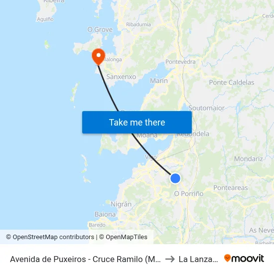Avenida de Puxeiros - Cruce Ramilo (Mos) to La Lanzada map