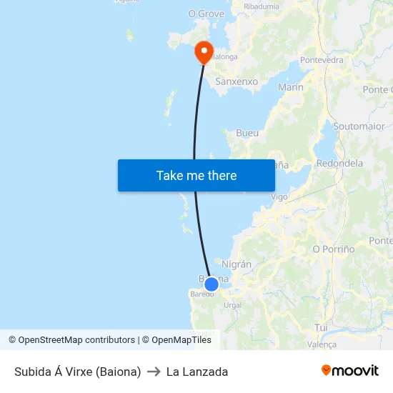 Subida Á Virxe (Baiona) to La Lanzada map