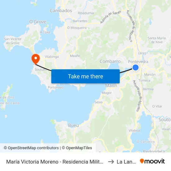 María Victoria Moreno - Residencia Militar (Pontevedra) to La Lanzada map