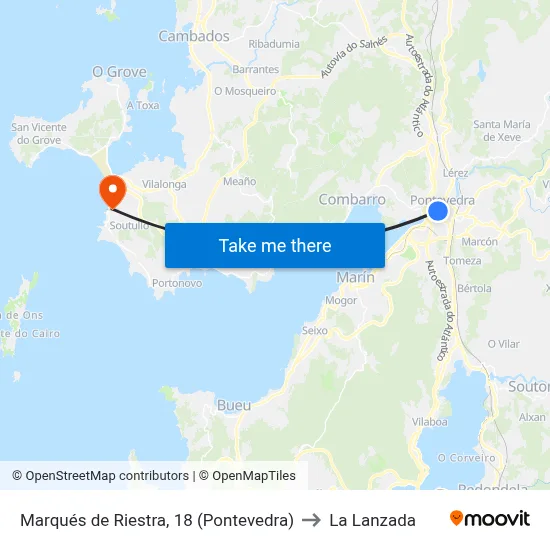 Marqués de Riestra, 18 (Pontevedra) to La Lanzada map