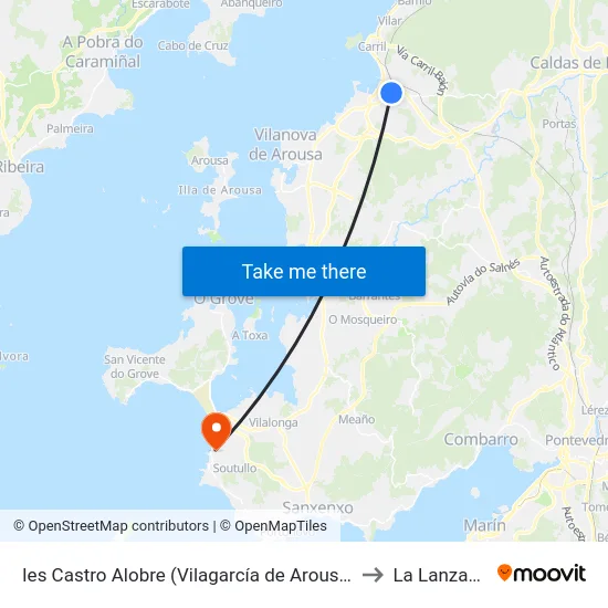Ies Castro Alobre (Vilagarcía de Arousa) to La Lanzada map