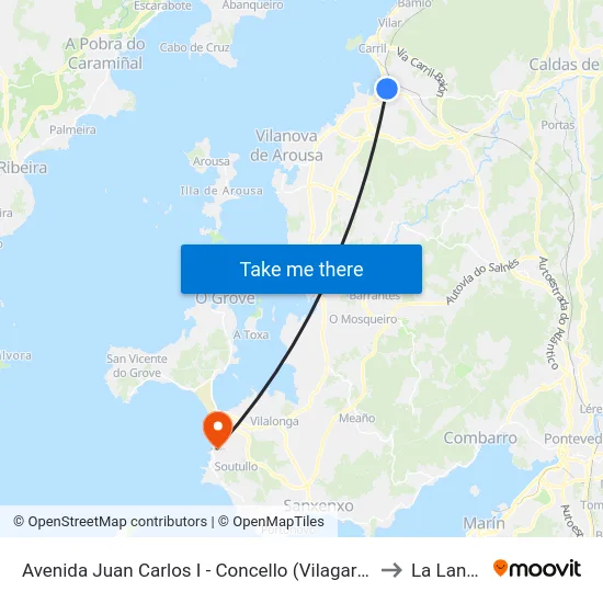 Avenida Juan Carlos I - Concello (Vilagarcía de Arousa) to La Lanzada map