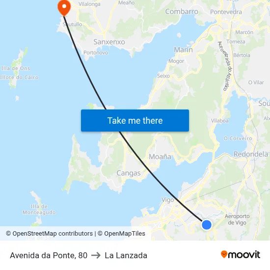 Avenida da Ponte, 80 to La Lanzada map