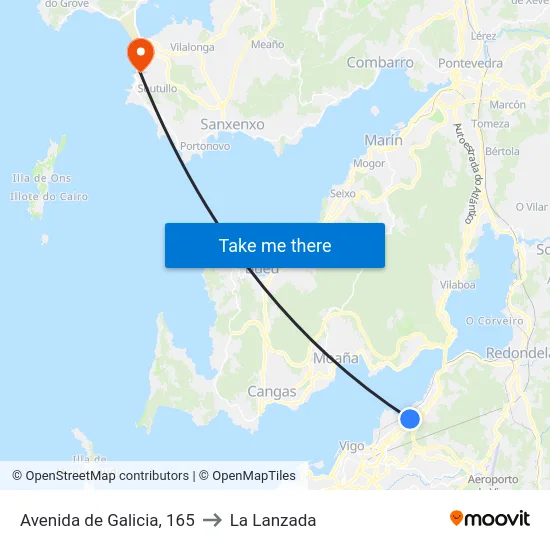 Avenida de Galicia, 165 to La Lanzada map
