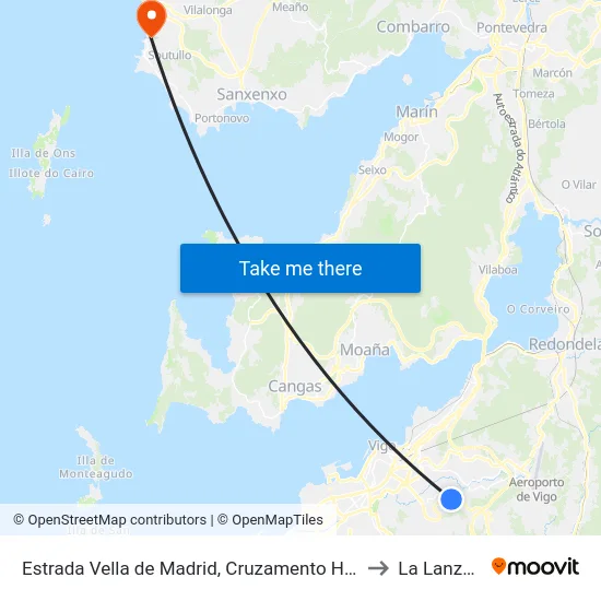 Estrada Vella de Madrid, Cruzamento Hospital to La Lanzada map