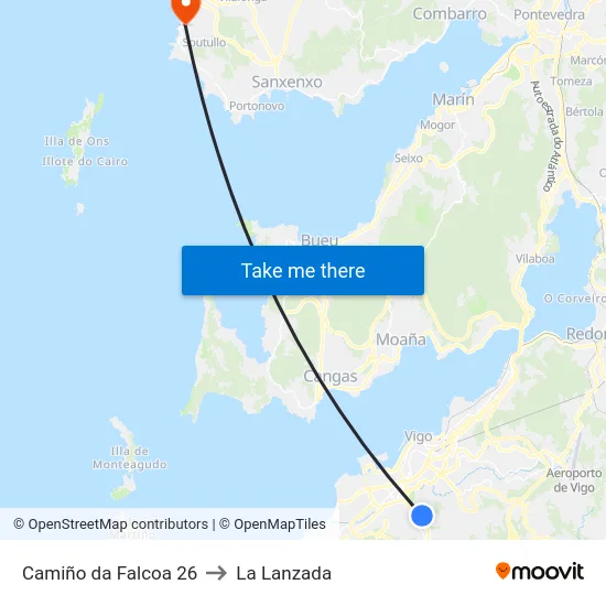 Camiño da Falcoa 26 to La Lanzada map