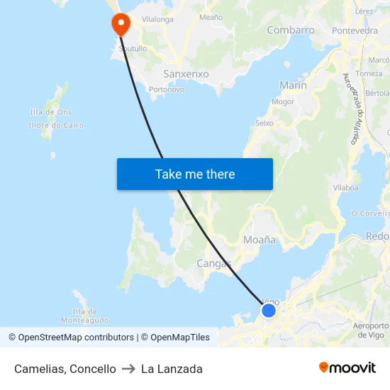 Camelias, Concello to La Lanzada map