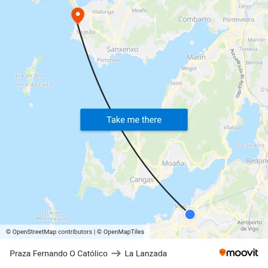 Praza Fernando O Católico to La Lanzada map