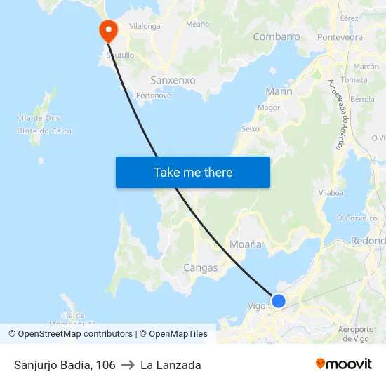 Sanjurjo Badía, 106 to La Lanzada map