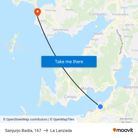 Sanjurjo Badía, 167 to La Lanzada map