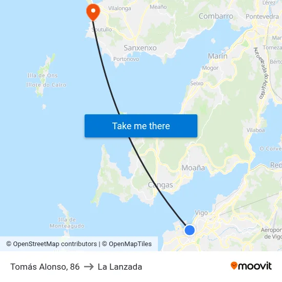 Tomás Alonso, 86 to La Lanzada map