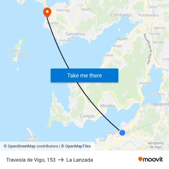 Travesía de Vigo, 153 to La Lanzada map