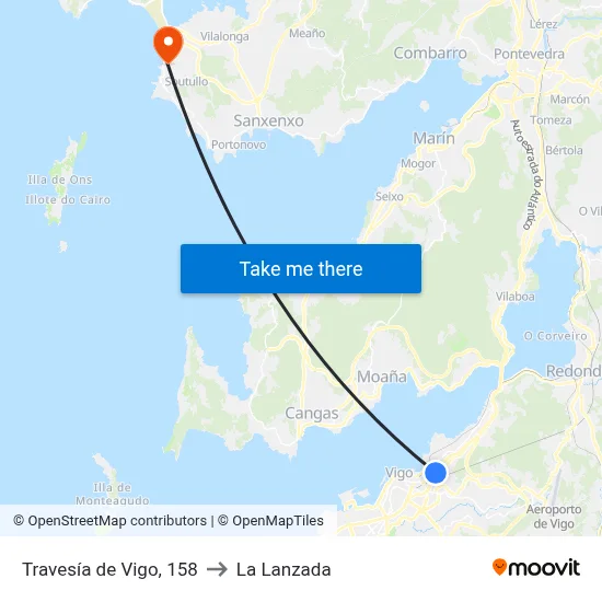 Travesía de Vigo, 158 to La Lanzada map
