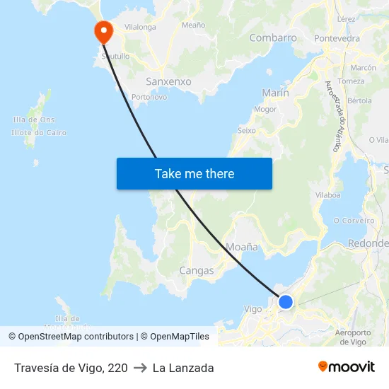 Travesía de Vigo, 220 to La Lanzada map