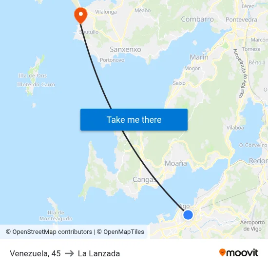 Venezuela, 45 to La Lanzada map