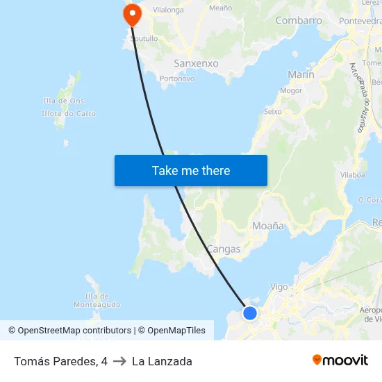 Tomás Paredes, 4 to La Lanzada map