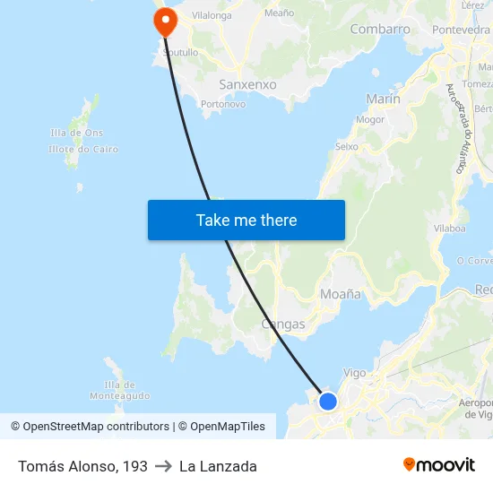 Tomás Alonso, 193 to La Lanzada map