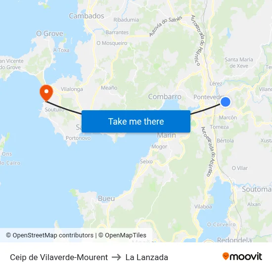 Ceip de Vilaverde-Mourent to La Lanzada map