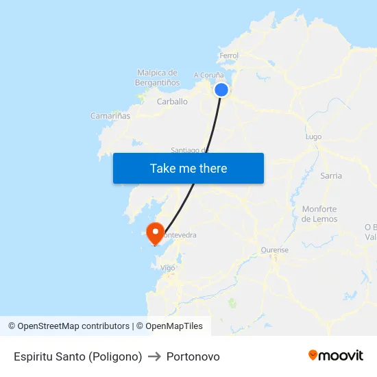 Espiritu Santo (Poligono) to Portonovo map